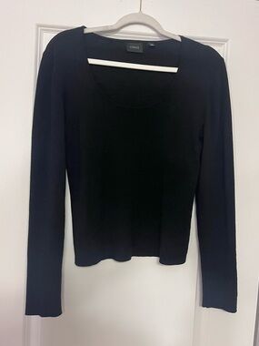Cyrus Black Scoop Neck Long Sleeve Top